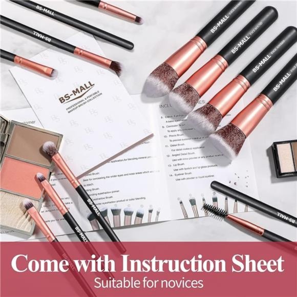 New in Box - Makeup Brushes Premium 14 Pcs Brush Set, Rose Golden, with Case - Picture 6 of 6